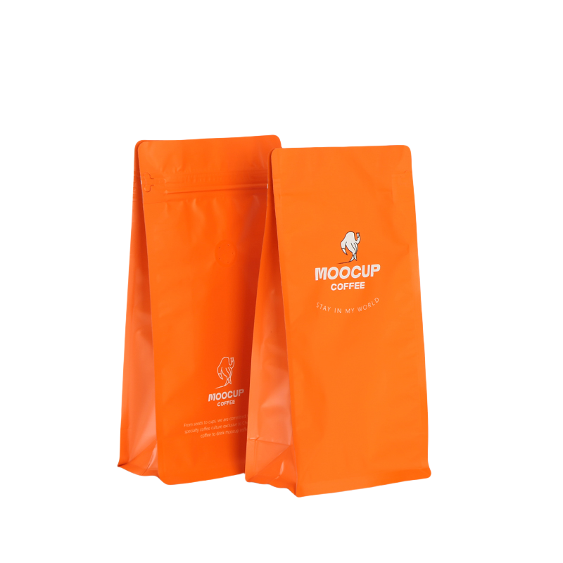 Biodegradable Resealable Packaging Food Grade Flat Bottom Package Coffee Bean Snack Mylar 500 Coffee Bag