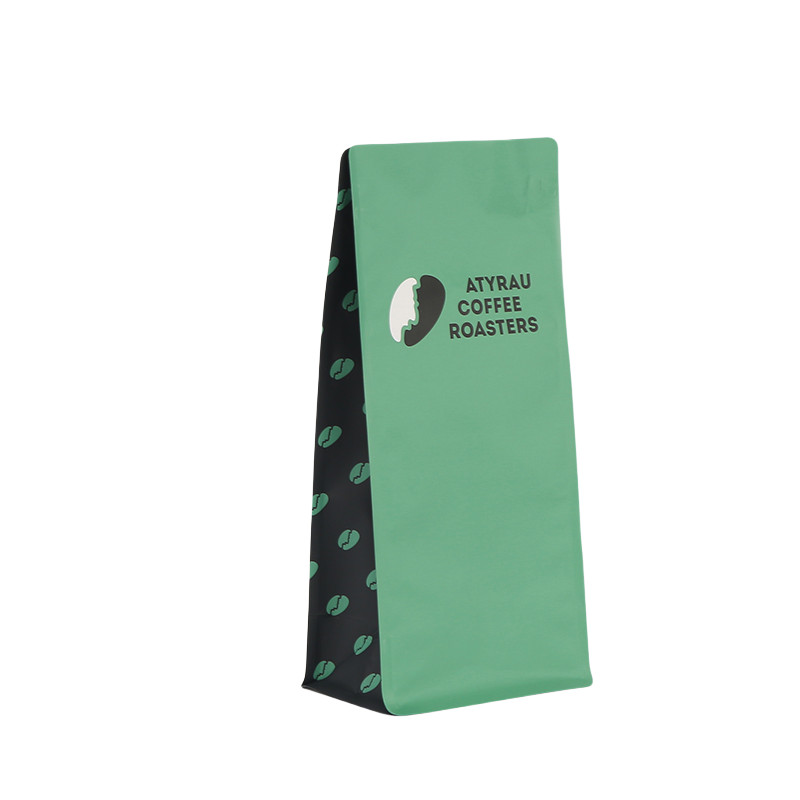 Biodegradable Resealable Packaging Food Grade Flat Bottom Package Coffee Bean Snack Mylar 500 Coffee Bag
